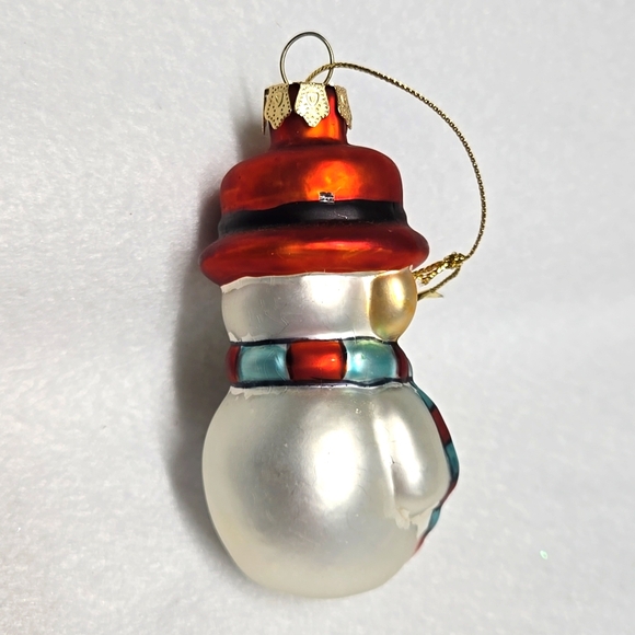 3 Vintage Christmas Ornaments Set Snowman 3½" Glass Christmas Tree Decor Holiday - Picture 16 of 16